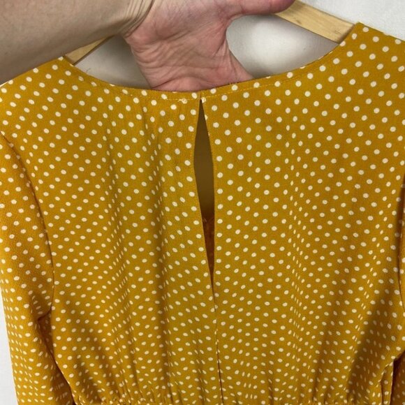 Como Vintage Bohemian Mustard Yellow Polka Dot Summer Dress Size‎ XL Sundress - Picture 11 of 16